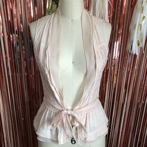 Pink Frilly Tie Vest